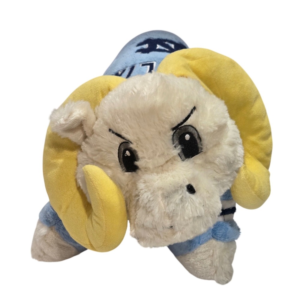 Pillow Pets UNC Tar Heels Rameses the Ram Plush Folding Pillow Blue 18 inch